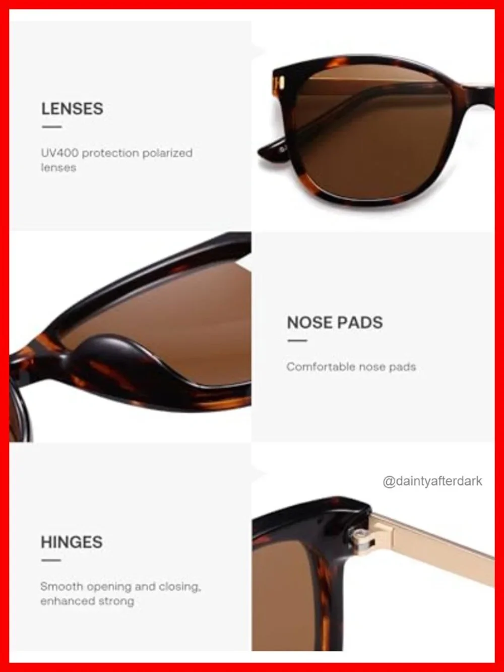 Oversized Square Polarized Sunglasses UV400 Women Retro Driving Shades